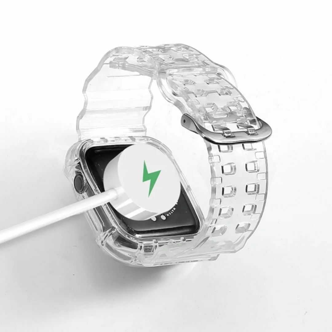 Apple Watch クリアバンド クリアベルト 透明 45mm レディースのファッション小物(腕時計)の商品写真