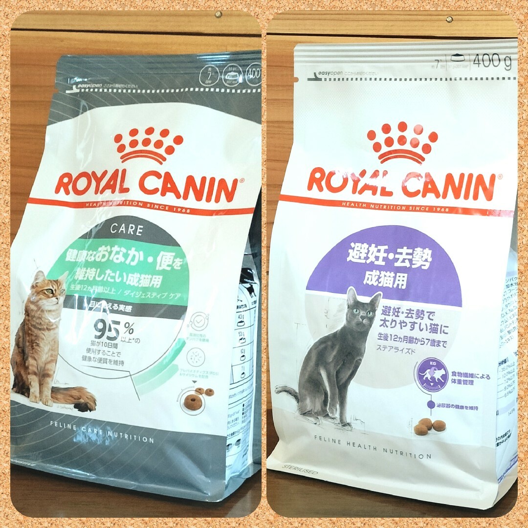 ロイヤルカナン 猫 ダイジェスティブケ＆ステアライズド　400g 各1袋 その他のペット用品(猫)の商品写真