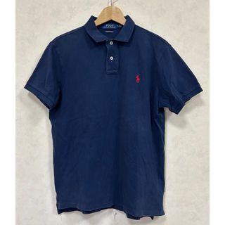 ポロラルフローレン(POLO RALPH LAUREN)のPOLO ポロラルフローレン メンズ半袖ポロシャツ 鹿の子 ネイビー Mサイズ(ポロシャツ)