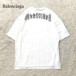 Balenciaga - 【未使用級】バレンシアガ Tシャツ ホワイト バックロゴ 刺繍 コットン M