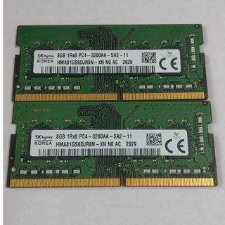 skhynix DDR4 8GB 16GB 2枚 メモリー ノートPC(PCパーツ)