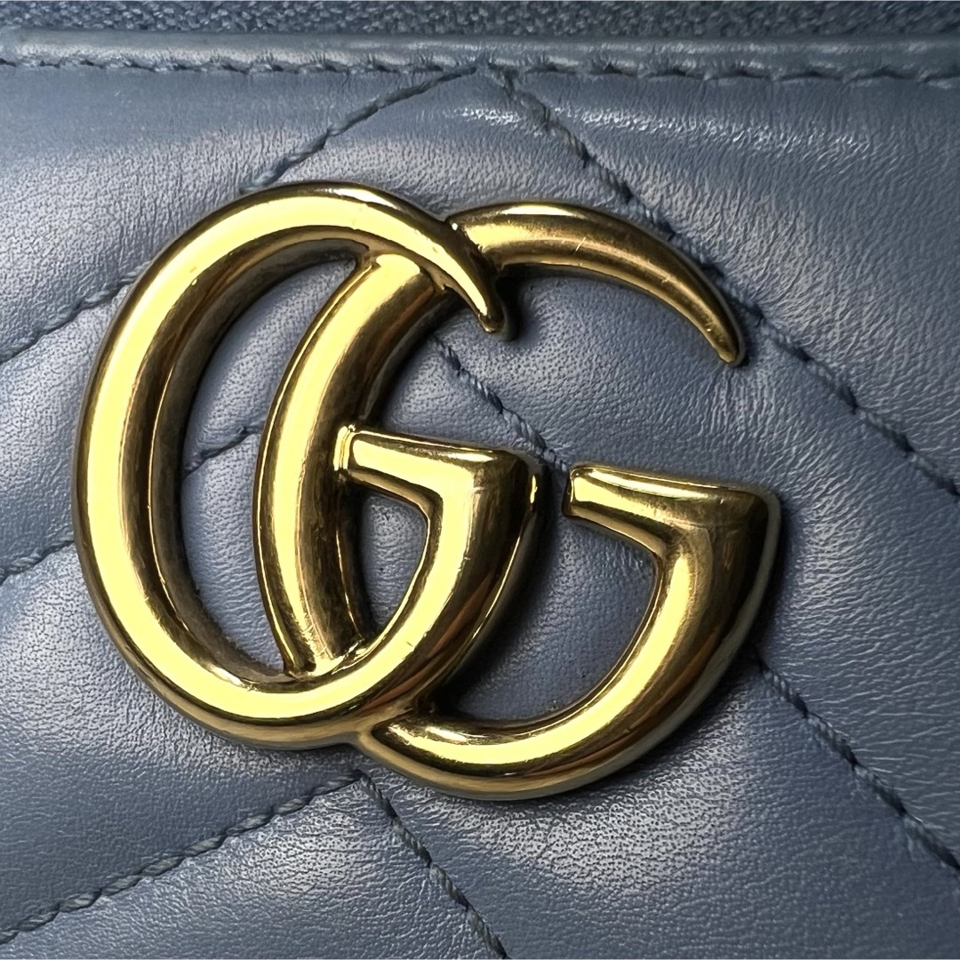 Gucci(グッチ)の【使用少】GUCCI グッチ GGマーモント 長財布 キルティング ラウンド レディースのファッション小物(財布)の商品写真
