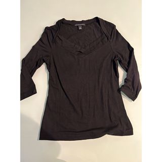 バナナリパブリック(Banana Republic)のバナリパ　XS黒　中古七分袖カットソー(カットソー(長袖/七分))