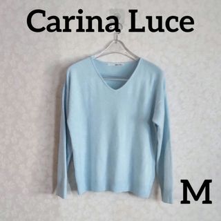 Carina Luce カリーナルーチェ Vネック　ニット　ライトブルー(ニット/セーター)