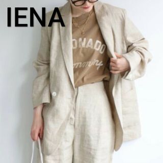 イエナ(IENA)のIENA イエナ フレンチリネンジャケット ベージュ 36(テーラードジャケット)