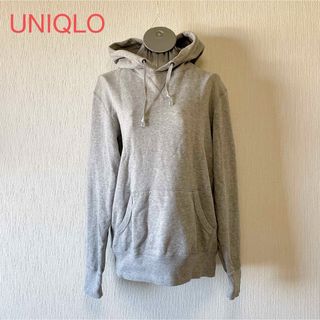 ユニクロ(UNIQLO)のUNIQLO グレー スウェットパーカー フーディ プルオーバー Mサイズ(パーカー)