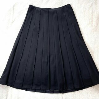 ニジュウサンク(23区)の23区 プリーツ ロングスカート 黒 ブラック サイズ48 大きいサイズ(ロングスカート)