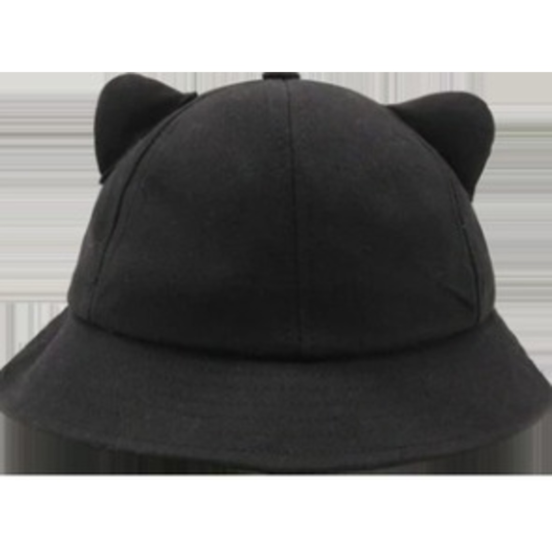 ねこ　帽子　和風カジュアル　レディース　韓国　ブラック　シンプル レディースの帽子(ハット)の商品写真