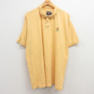 ラルフローレン(Ralph Lauren)のXL★古着 ラルフローレン Ralph Lauren チャップス 半袖 ブラント ポロ シャツ メンズ 80年代 80s ワンポイントロゴ 鹿の子 コットン 黄 イエロー 24may08 中古 トップス(ポロシャツ)