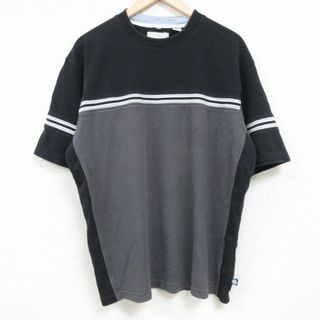 XL★古着 半袖 Tシャツ メンズ 無地 マルチカラー コットン クルーネック 黒他 ブラック 24may08 中古(Tシャツ/カットソー(半袖/袖なし))