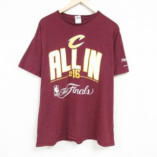 XL★古着 半袖 Tシャツ メンズ NBA クリーブランドキャバリアーズ 大きいサイズ コットン クルーネック エンジ バスケットボール 24may08 中古(Tシャツ/カットソー(半袖/袖なし))