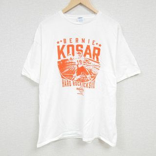 XL★古着 半袖 Tシャツ メンズ ハードロックカフェ バーナードジョセフコーサージュニア 19 大きいサイズ コットン クルーネック 白 ホワイト 24may08 中古(Tシャツ/カットソー(半袖/袖なし))