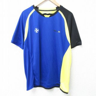 ラルフローレン(Ralph Lauren)のXL★古着 ラルフローレン Ralph Lauren 半袖 ブランド Tシャツ メンズ RLX マルチカラー 大きいサイズ ラグラン クルーネック 青他 ブルー 24may08 中古(Tシャツ/カットソー(半袖/袖なし))