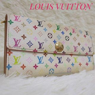 ルイヴィトン(LOUIS VUITTON)の✨マルチカラー✨　ルイヴィトン　モノグラム　ポルトフォイユサラ　長財布　白(財布)