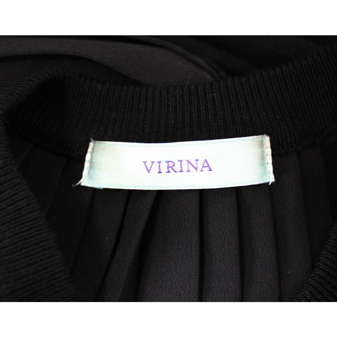 【夏物 新入荷】●VIRINA/ヴィリーナ●バックプリーツワンピース/ノースリーブ/プルオーバー/クルーネック/膝丈 ブラック/黒 レディース S/M【中古】夏 onepi 814042 レディースのワンピース(その他)の商品写真