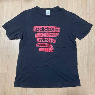 adidas - adidas　黒　赤　ロゴTシャツ