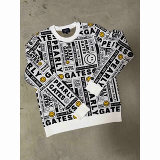 PEARLY GATES - （超美品）パーリーゲイツ 、ニュースペーパー柄、ニットセーター、サイズ1 