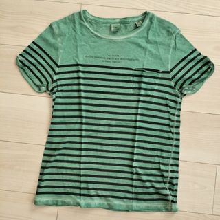 スコッチアンドソーダ(SCOTCH & SODA)の■Scotch shrunk■半袖Tシャツグリーンボーダー150■(Tシャツ/カットソー)