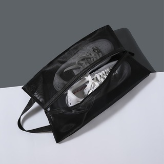 【新品】黒　靴収納　シューズケース　シューズバッグ　 靴袋　半透明　ブラック(その他)