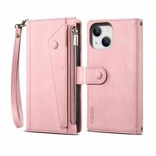 【色:ピンク】【Strap Series 財布型】iPhone 14 ケース 手(その他)