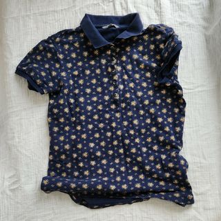 ユニクロ(UNIQLO)のユニクロ　花柄　ポロシャツ　Lサイズ(ポロシャツ)