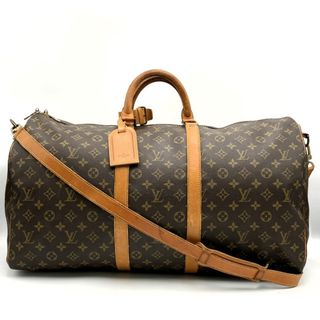 ルイヴィトン(LOUIS VUITTON)の【ベタ無し】ルイ・ヴィトン M41414 キーポル・バンドリエール55 ボストンバッグ ブラウン モノグラム レディース LOUIS VUITTON【中古】(ボストンバッグ)