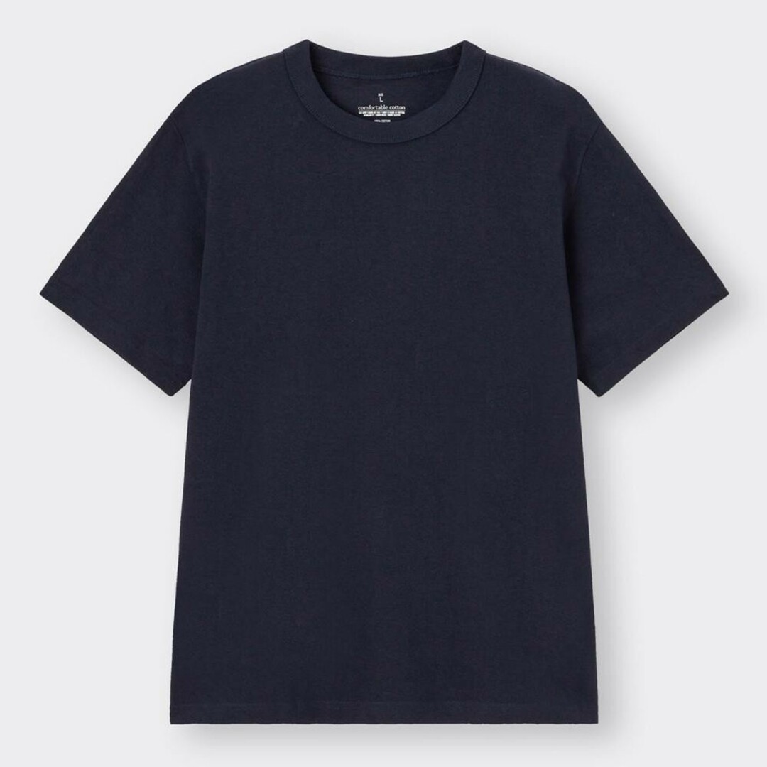 ジーユー　コットンクルーネックT　NAVY メンズのトップス(Tシャツ/カットソー(半袖/袖なし))の商品写真