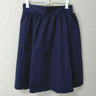 スカート　フレアスカート　濃紺　M(ひざ丈スカート)