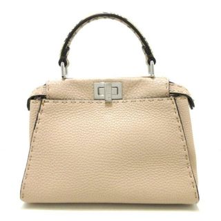 フェンディ(FENDI)のFENDI(フェンディ) ハンドバッグ美品  ピーカブーアイコニックスモール/セレリア 8BN244 ピンクベージュ ローマンレザー×パイソン(ハンドバッグ)