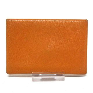 エルメス(Hermes)のHERMES(エルメス) カードケース カルヴィ オレンジ シルバー金具 シェーブル(名刺入れ/定期入れ)