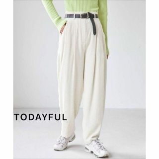 トゥデイフル(TODAYFUL)の美品★TODAYFUL コーデュロイハイウエストパンツ 0502(カジュアルパンツ)