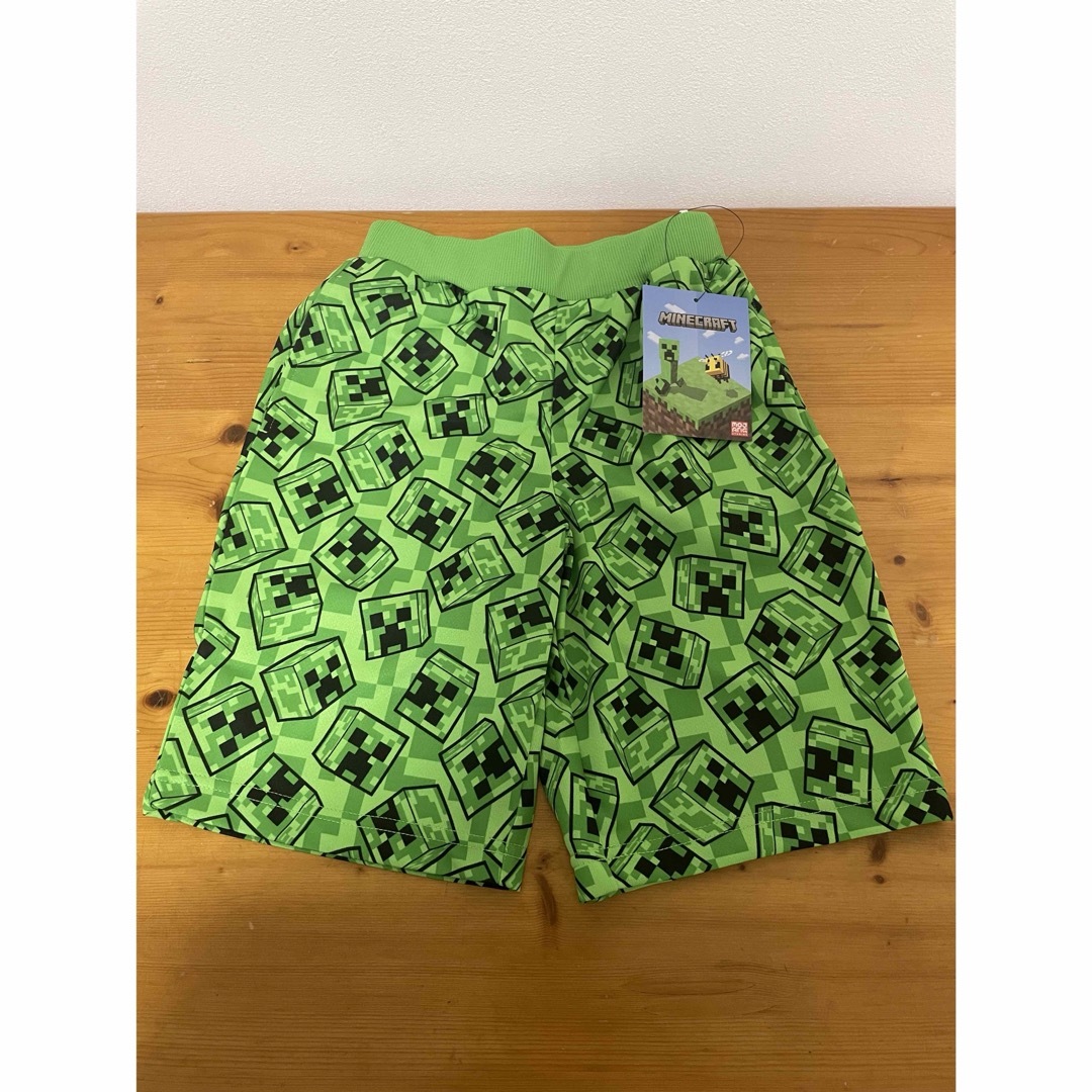 【新品】130㎝　マイクラ　ハーフパンツ　Minecraft メッシュ　グリーン キッズ/ベビー/マタニティのキッズ服男の子用(90cm~)(パンツ/スパッツ)の商品写真