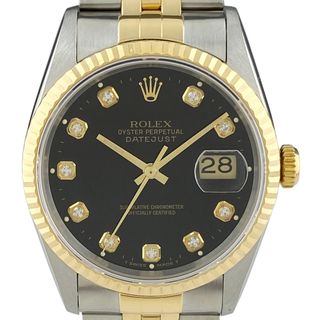 ロレックス(ROLEX)のロレックス デイトジャスト 10Pダイヤ 16233G 自動巻き メンズ 【中古】(腕時計(アナログ))