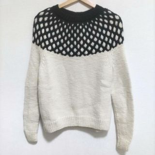 デレクラム(DEREK LAM)のDEREK LAM(デレクラム) 長袖セーター サイズM レディース - アイボリー×黒 クルーネック/カシミヤ(ニット/セーター)