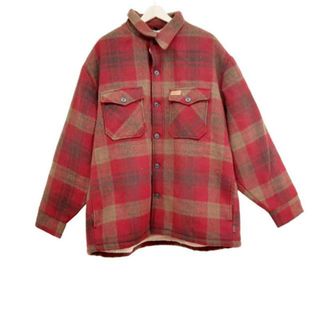 ウールリッチ(WOOLRICH)のWOOLRICH(ウールリッチ) ブルゾン サイズL メンズ美品  - レッド×ベージュ×黒 長袖/チェック柄/冬(ブルゾン)