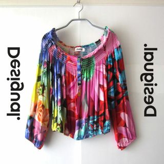 デシグアル(DESIGUAL)の美品　Desigual／デシグアル★　美しいプリントの薄手ブラウス　M(シャツ/ブラウス(長袖/七分))