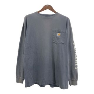 carhartt - Carhartt カーハート ポケット 長袖Ｔシャツ 袖プリント ワンポイント グレー (メンズ L) 中古 古着 Q6024