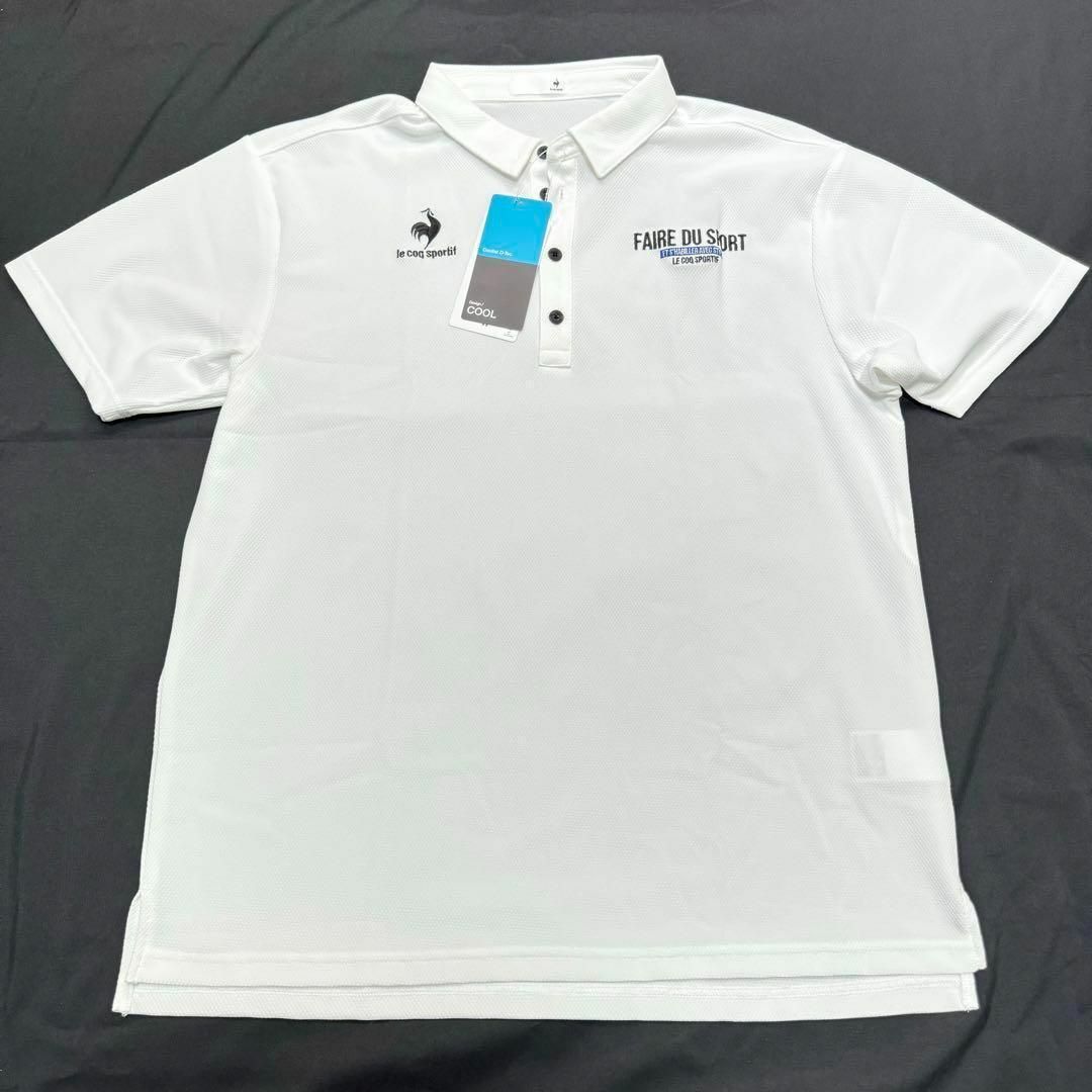 le coq sportif(ルコックスポルティフ)のルコックスポルティフ　半袖ポロシャツ　メンズOサイズ（XL） ホワイト スポーツ/アウトドアのゴルフ(ウエア)の商品写真