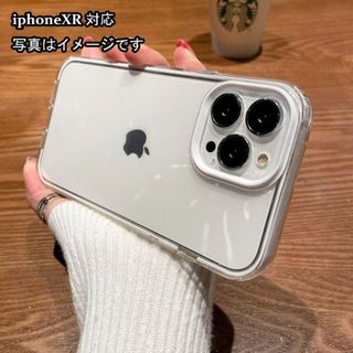 iphoneXRケース　ブホワイト白 耐衝撃 357(iPhoneケース)