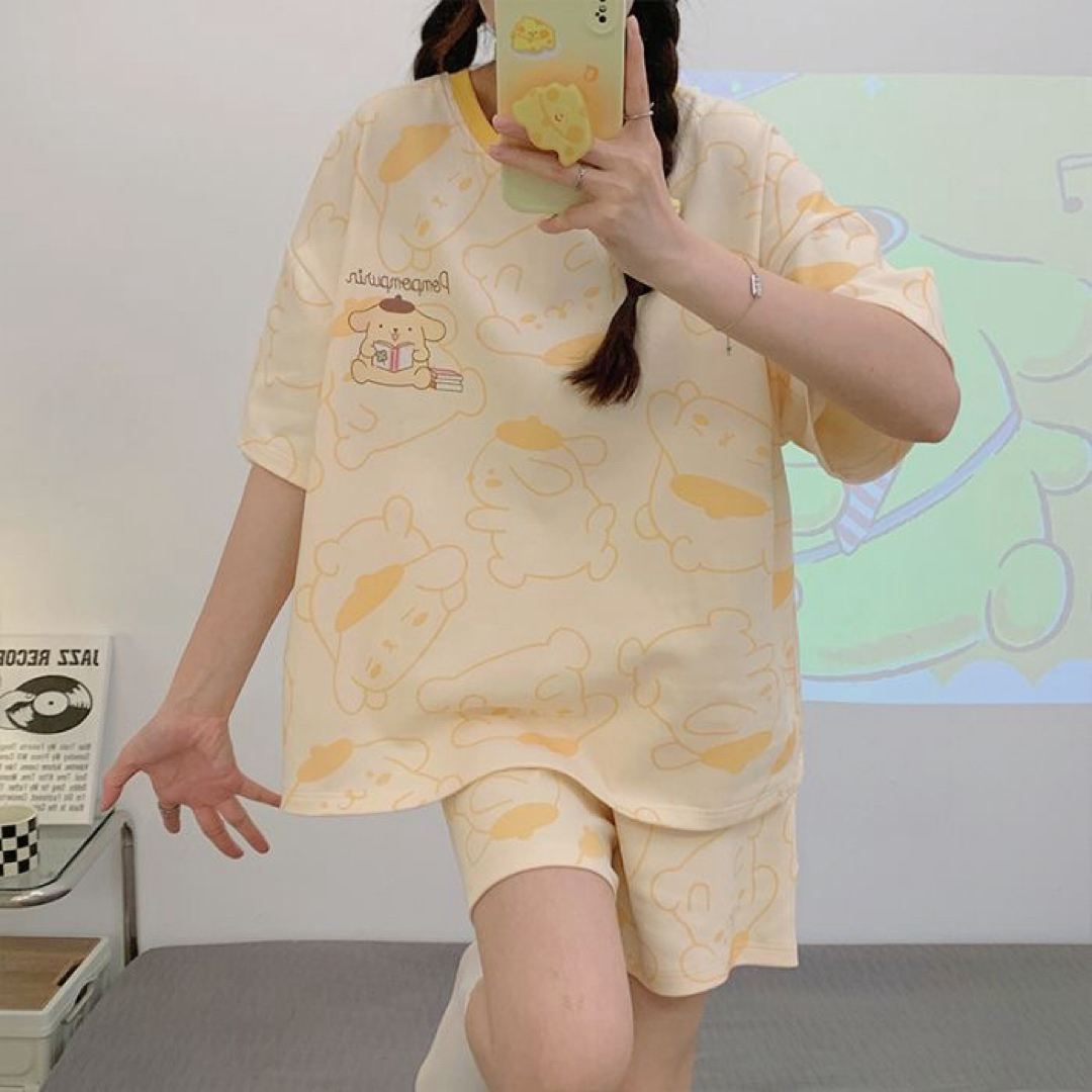 夏新作　半袖　パジャマ　可愛い　ポムポムプリン レディースのルームウェア/パジャマ(パジャマ)の商品写真