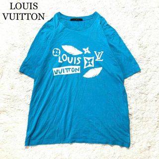 ルイヴィトン(LOUIS VUITTON)の【希少】LOUIS VUITTON Tシャツ スカイブルー 水色 ロゴ入り XL(Tシャツ/カットソー(半袖/袖なし))