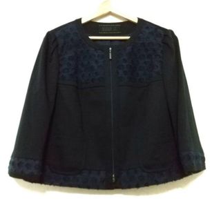 トゥービーシック(TO BE CHIC)のTO BE CHIC(トゥービーシック) ジャケット サイズ46 XL レディース美品  - 黒×ネイビー 長袖/ジップアップ/秋/春(その他)