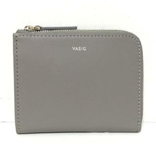 VASIC(ヴァジック) コインケース美品  - グレー L字ファスナー レザー(コインケース)