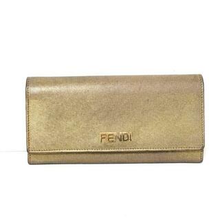 フェンディ(FENDI)のFENDI(フェンディ) 長財布 - 8M0251 ゴールド レザー(財布)