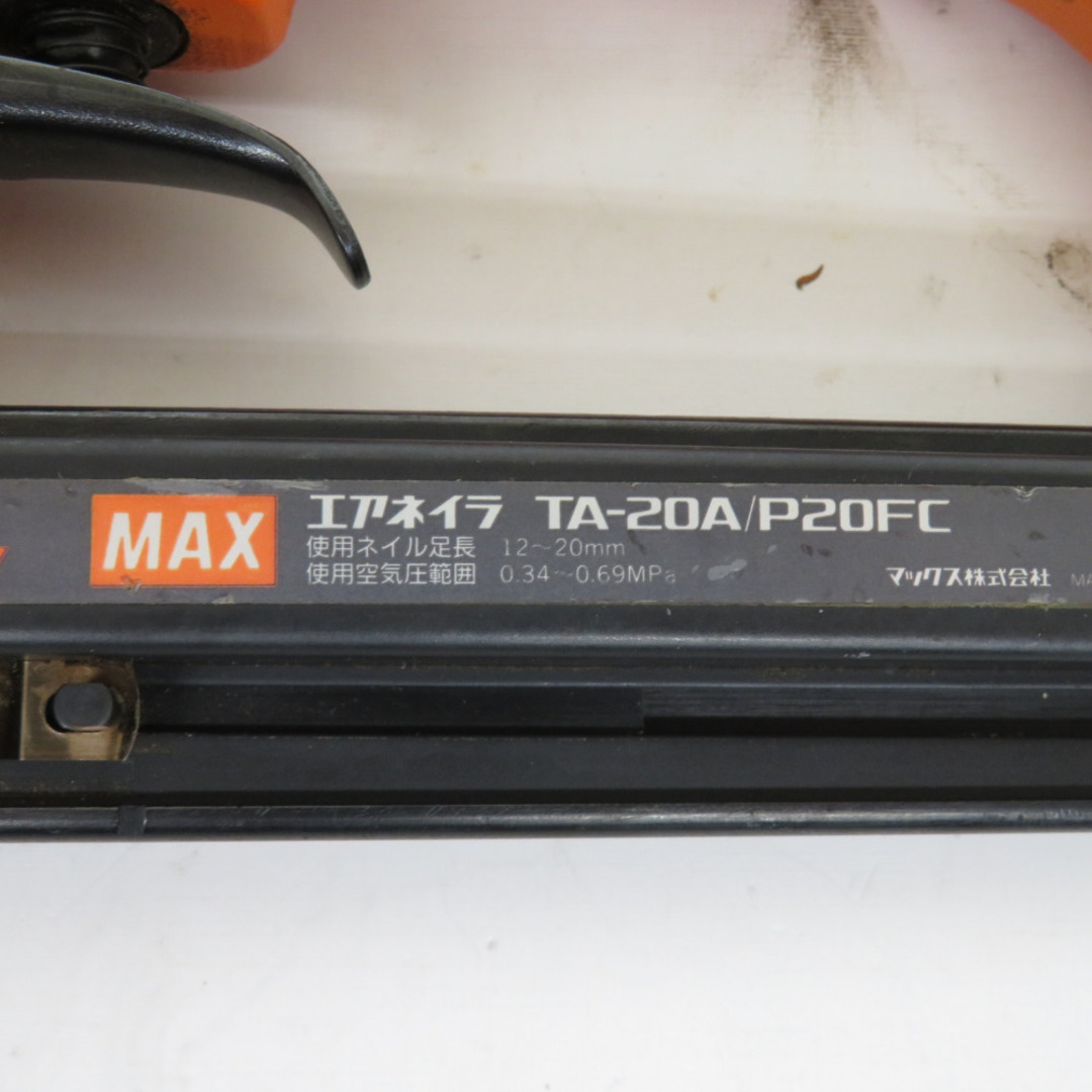 MAX マックス 20mm 常圧ピンネイラ エアネイラ 排気大きめ TA-20A/P20FC 中古 自動車/バイクのバイク(工具)の商品写真