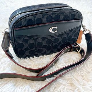 COACH - 【極美品】コーチ ショルダーバッグ カメラバッグ シグネチャー ブラック 現行