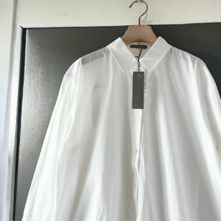 セオリーリュクス(Theory luxe)のセオリーリュクス　七分袖　シャツ　ブラウス　スキッパーシャツ　白　M　ビジネス(シャツ/ブラウス(長袖/七分))