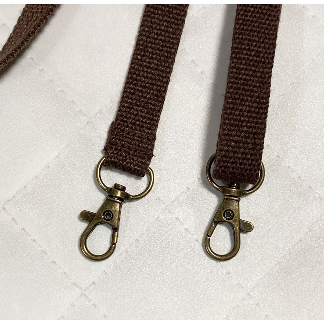 1.5幅 ショルダー紐　焦茶　アンティークゴールド　ハンドメイド レディースのファッション小物(ベルト)の商品写真