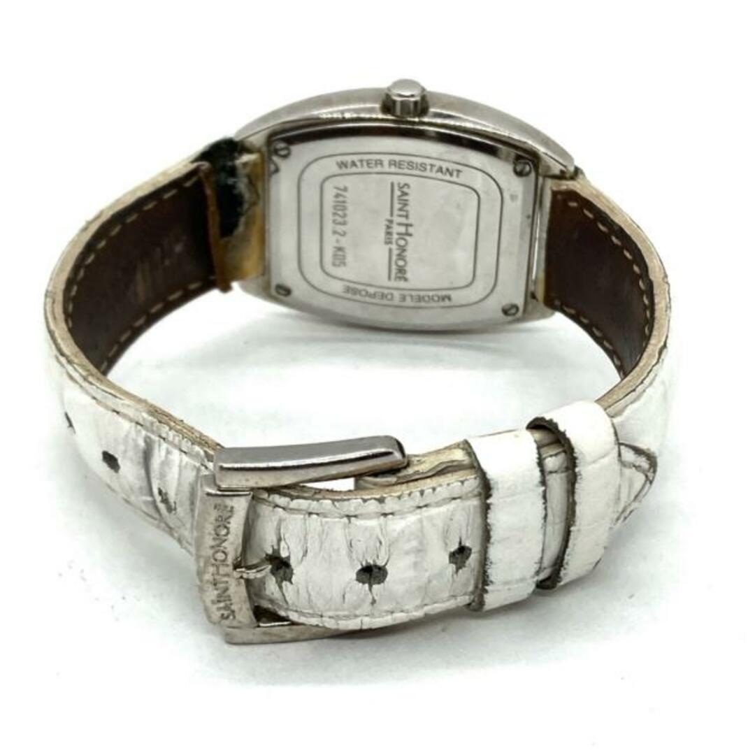SAINT HONORE(サントノーレ) 腕時計 - 741023.2-K05 レディース 型押し加工 白 レディースのファッション小物(腕時計)の商品写真