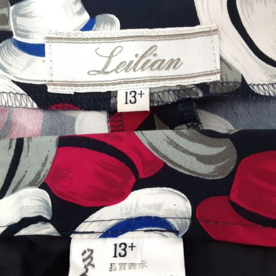 leilian(レリアン)のLeilian(レリアン) スカートセットアップ レディース美品  - ダークネイビー×ピンク×マルチ 帽子（ハット）/肩パッド/ウエストゴム レディースのレディース その他(セット/コーデ)の商品写真
